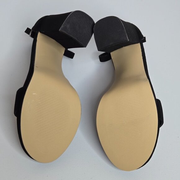 Steve Madden Entourage Black Ankle Strap Dress Block Heel Sandal Shoes Sz 9.5 - Picture 6 of 12